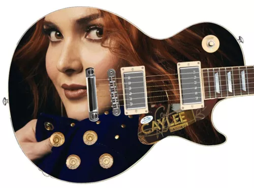 CAYLEE HAMMACK AUTOGRAPHED SIGNED CUSTOM PHOTO GRAPHICS GUITAR ACOA COLLECTIBLE MEMORABILIA