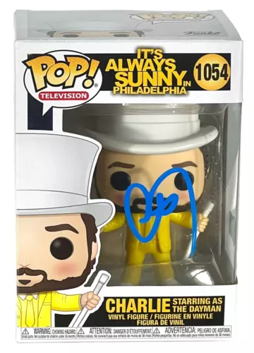 CHARLIE DAY SIGNED IT’S ALWAYS SUNNY IN PHILADELPHIA FUNKO POP DAYMAN BAS COA COLLECTIBLE MEMORABILIA