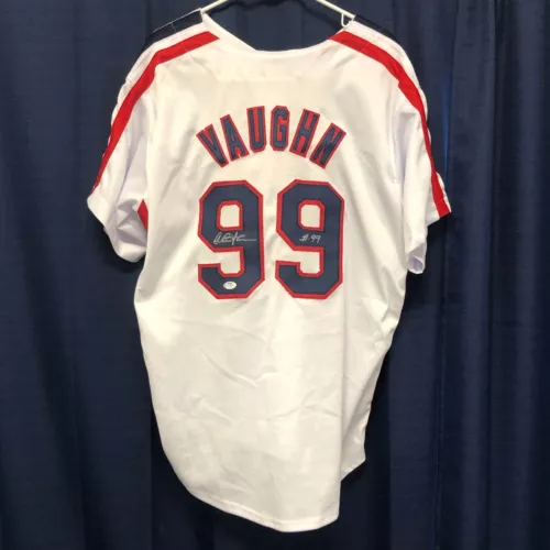 CHARLIE SHEEN SIGNED JERSEY PSA/DNA CLEVELAND AUTOGRAPHED RICK VAUGHN RICKY MAJO COLLECTIBLE MEMORABILIA