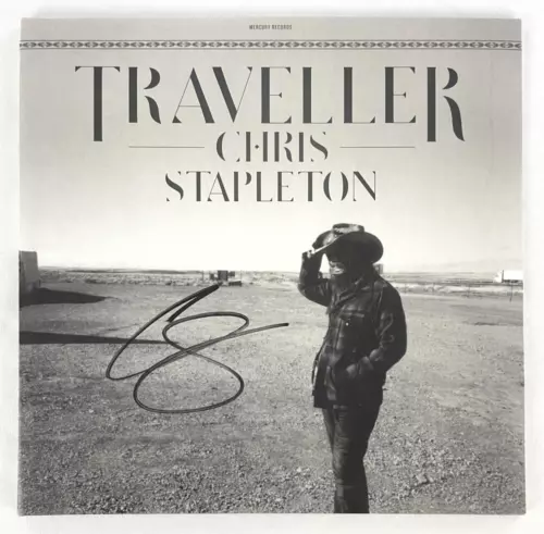 CHRIS STAPLETON SIGNED AUTOGRAPH ALBUM VINYL RECORD LP – TRAVELLER W/ JSA COA COLLECTIBLE MEMORABILIA
