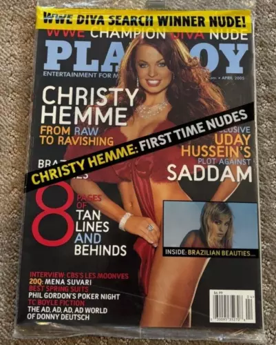 Christe Hemme WWE Unopened Playboy Magazine No Label Newsstand Copy Sealed