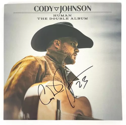 CODY JOHNSON SIGNED AUTOGRAPH ALBUM VINYL RECORD HUMAN THE DOUBLE ALBUM JSA COA COLLECTIBLE MEMORABILIA