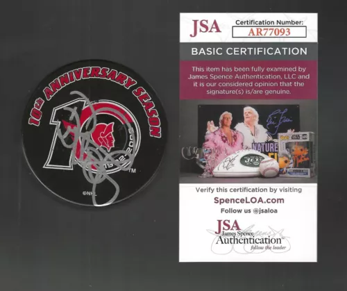 DANIEL ALFREDSSON SIGNED OTTAWA SENATORS 10TH ANNIVERSARY PUCK JSA COA COLLECTIBLE MEMORABILIA