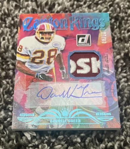 Darrell Green #28 Redskins Logo 2 Clr Patch Hall Of Fame Rare 8/10 Autograph !