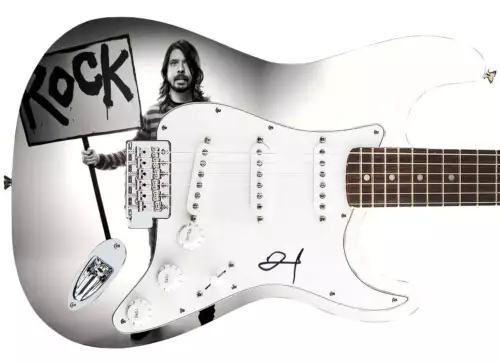 DAVE GROHL AUTOGRAPHED GUITAR – COA – ROCK LEGACY TRIBUTE GRAPHICS COLLECTIBLE MEMORABILIA
