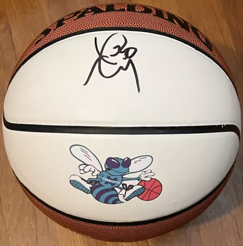 Dell Curry Signed Autographed Charlotte Hornets Logo Basketball JSA COA