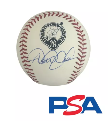 Derek Jeter Signed Official Farewell Captain Logo Baseball Auto PSA NY Yankees#2