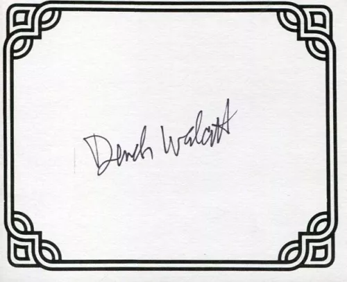 DEREK WALCOTT NOBEL PRIZE LITERATURE AUTHOR POET SIGNED AUTOGRAPH BOOKPLATE COLLECTIBLE MEMORABILIA