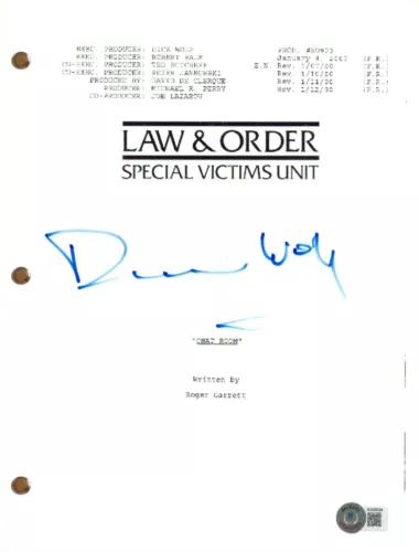 DICK WOLF LAW & ORDER SVU SIGNED AUTOGRAPH EPISODE SCRIPT SCREENPLAY BECKETT COA COLLECTIBLE MEMORABILIA