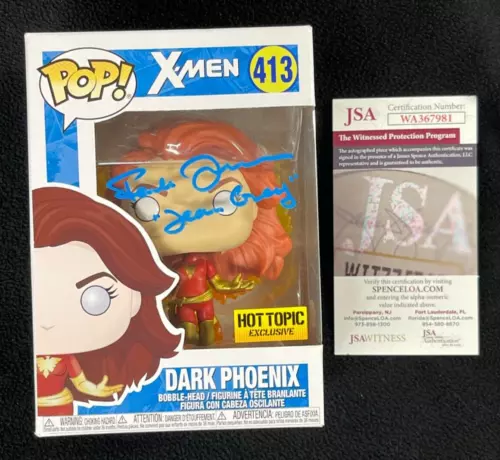FAMKE JANSSEN SIGNED & INSCRIBED X-MEN DARK PHOENIX FUNKO POP #413 JSA COA JEAN COLLECTIBLE MEMORABILIA