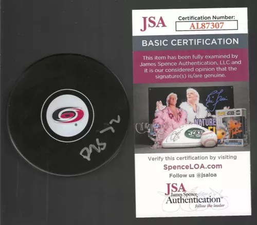 FELIX UNGER SORUM SIGNED CAROLINA HURRICANES PUCK JSA COA COLLECTIBLE MEMORABILIA