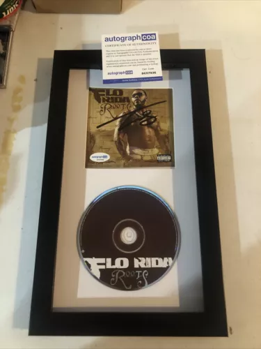 FLO RIDA SIGNED AUTOGRAPH FRAMED CD DISPLAY ACOA ROOTS RAP RAPPER COLLECTIBLE MEMORABILIA