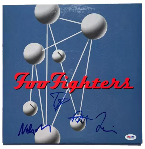 FOO FIGHTERS SIGNED COLOUR SHAPE VINYL RECORD DAVE GROHL TAYLOR HAWKINS PSA/DNA COLLECTIBLE MEMORABILIA