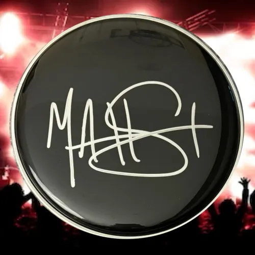 GFA MR. BIG BAND DRUMMER * MATT STARR * SIGNED 10″ DRUMHEAD COA COLLECTIBLE MEMORABILIA