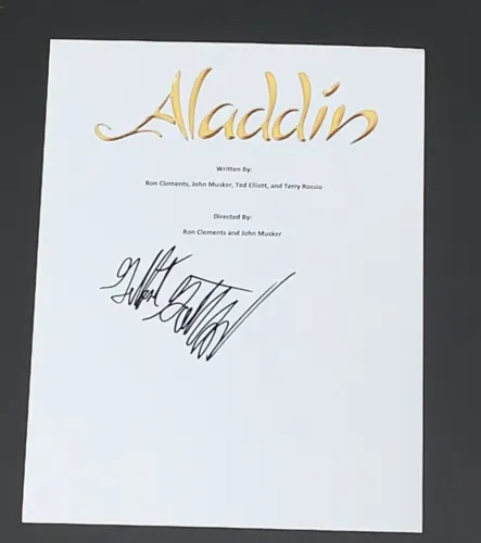 GILBERT GOTTFRIED SIGNED ALADDIN FULL MOVIE SCRIPT IAGO PROOF VERY RARE JSA COA COLLECTIBLE MEMORABILIA