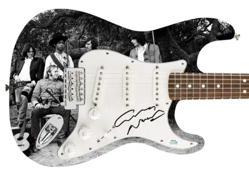 GRAHAM NASH AUTOGRAPHED SIGNED 1/1 CUSTOM GRAPHICS PHOTO GUITAR ACOA COLLECTIBLE MEMORABILIA