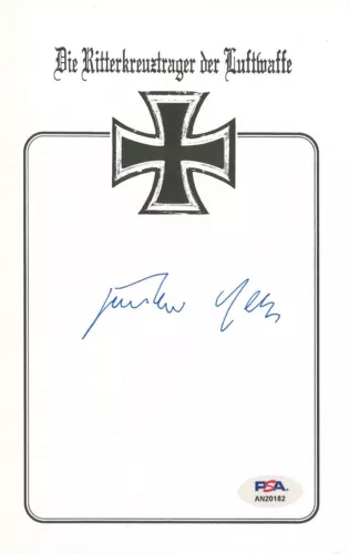GUNTHER RALL SIGNED LUFTWAFFE BOOKPLATE PSA DNA AN20182 COLLECTIBLE MEMORABILIA