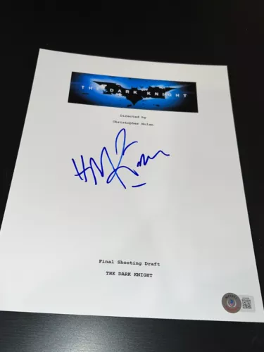 HANS ZIMMER SIGNED AUTOGRAPH MOVIE SCRIPT DARK KNIGHT BECKETT BAS COA AUTO D COLLECTIBLE MEMORABILIA