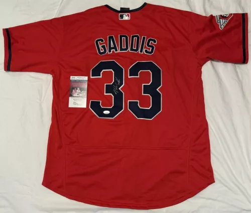 Hunter Gaddis Signed Autographed Cleveland Guardians Red Alternate Jersey JSA