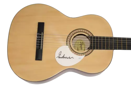 IAN ANDERSON JETHRO TULL SIGNED AUTOGRAPH FENDER ACOUSTIC GUITAR W/ JSA COA COLLECTIBLE MEMORABILIA