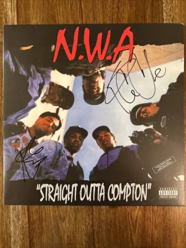 Ice Cube, DJ Yella signed NWA Straight Outta Compton album Proof Beckett COA STAR Ice Cube, DJ Yella signed NWA Straight Outta Compton album Proof Beckett COA STAR