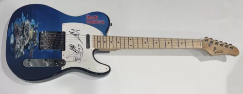 IRON MAIDEN SIGNED CUSTOM ELECTRIC GUITAR BRUCE DICKINSON HARRIS MCBRAIN JSA COA