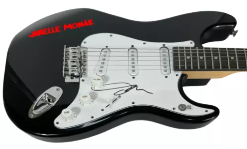 JANELLE MONAE SIGNED AUTOGRAPH ELECTRIC GUITAR THE ARCHANDROID BECKETT COA COLLECTIBLE MEMORABILIA