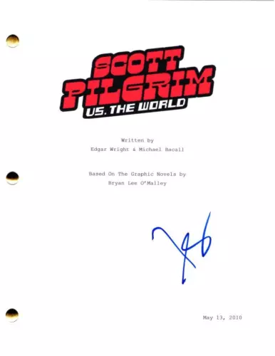 JASON SCHWARTZMAN SIGNED AUTOGRAPH SCOTT PILGRIM VS THE WORLD FULL MOVIE SCRIPT COLLECTIBLE MEMORABILIA