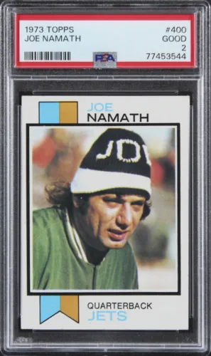 JETS JOE NAMATH 1973 TOPPS #400 CARD GRADED GOOD-2 PSA SLABBED COLLECTIBLE MEMORABILIA