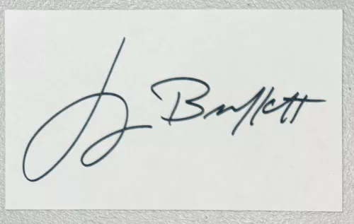 JIMMY BUFFETT SIGNED AUTOGRAPHED 3×5 PAGE SWAU AUTHENTICATED MARGARITAVILLE COLLECTIBLE MEMORABILIA