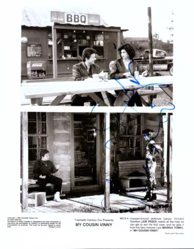 JOE PESCI MARISA TOMEI Signed Auto Original Promo Still