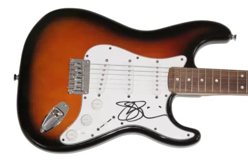 JOE SATRIANI DEEP PURPLE SIGNED AUTOGRAPH FENDER ELECTRIC GUITAR W/ JSA COA COLLECTIBLE MEMORABILIA