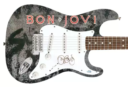 JON BON JOVI AUTOGRAPHED SIGNED CUSTOM PHOTO GRAPHICS GUITAR ACOA ACOA COLLECTIBLE MEMORABILIA