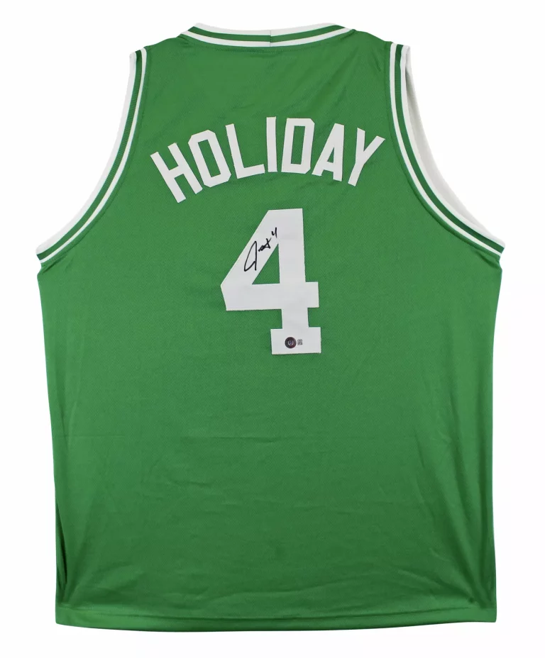 JRUE HOLIDAY AUTHENTIC SIGNED GREEN PRO STYLE JERSEY AUTOGRAPHED BAS WITNESSED COLLECTIBLE MEMORABILIA