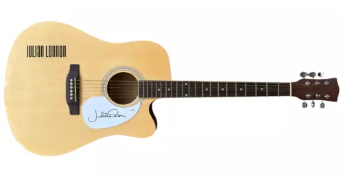 JULIAN LENNON SIGNED AUTOGRAPH FULL SIZE ACOUSTIC GUITAR JOHN’S SON ACOA COA COLLECTIBLE MEMORABILIA