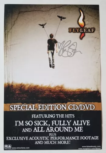 LACEY STURM OF FLYLEAF REAL SIGNED SELF-TITLED PROMO POSTER #2 COA AUTOGRAPHED COLLECTIBLE MEMORABILIA