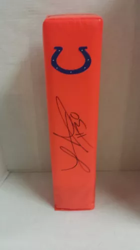 LARON LANDRY SIGNED TOUCHDOWN PYLON INDIANAPOLIS COLTS COA FOOTBALL RARE COLLECTIBLE MEMORABILIA