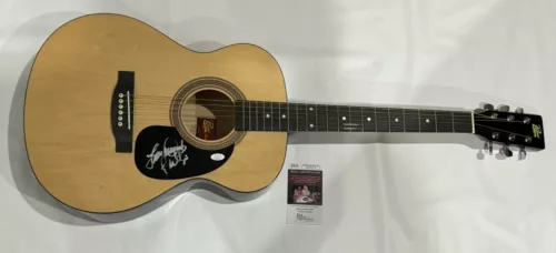 LOU DIAMOND PHILLIPS SIGNED NATURAL ACOUSTIC GUITAR LA BAMBA JSA COA COLLECTIBLE MEMORABILIA