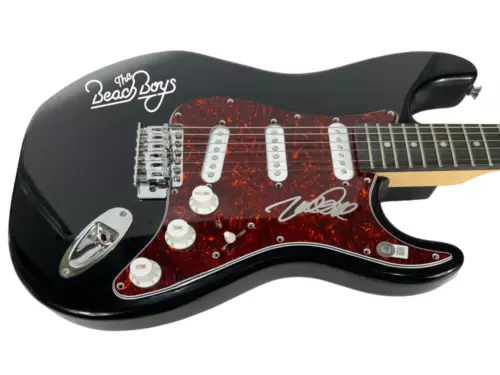 MIKE LOVE THE BEACH BOYS SIGNED AUTOGRAPH ELECTRIC GUITAR BECKETT BAS COA COLLECTIBLE MEMORABILIA