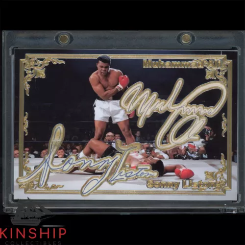 Muhammad Ali & Sonny Liston signed Cut Custom Card JSA LOA Boxing Auto Z1827