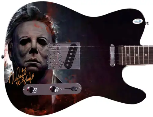 NICK CASTLE AUTOGRAPHED HALLOWEEN MICHAEL MYERS PHOTO GUITAR EXACT PROOF ACOA COLLECTIBLE MEMORABILIA