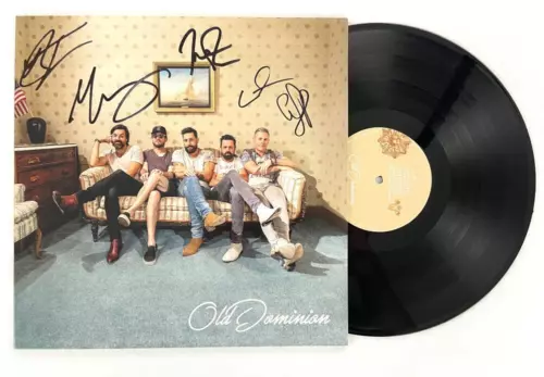 OLD DOMINION FULL BAND SIGNED AUTOGRAPH ALBUM VINYL RECORD LP – JSA COA COLLECTIBLE MEMORABILIA