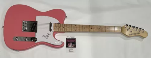 ORIANTHI PANAGARIS SIGNED PINK ELECTRIC GUITAR MICHAEL JACKSON JSA COA COLLECTIBLE MEMORABILIA