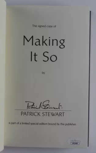 PATRICK STEWART JSA AUTOGRAPH SIGNED BOOK MAKING IT SO COLLECTIBLE MEMORABILIA