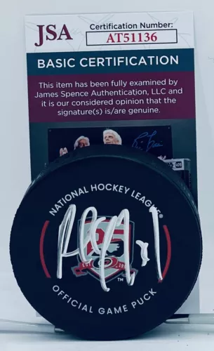 PAUL COFFEY SIGNED CAROLINA HURRICANES 25TH ANNIVERSARY OFFICIAL GAME PUCK JSA COLLECTIBLE MEMORABILIA