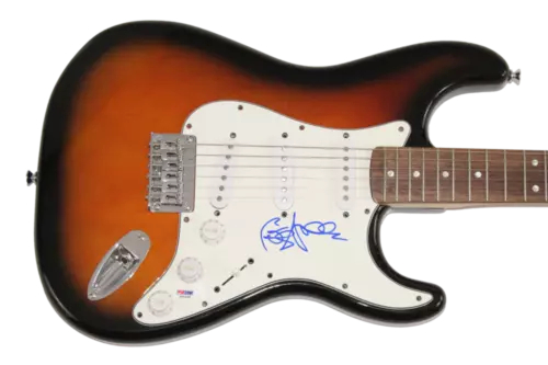 PETER GREEN FLEETWOOD MAC SIGNED AUTOGRAPH FENDER ELECTRIC GUITAR W/ PSA COA COLLECTIBLE MEMORABILIA