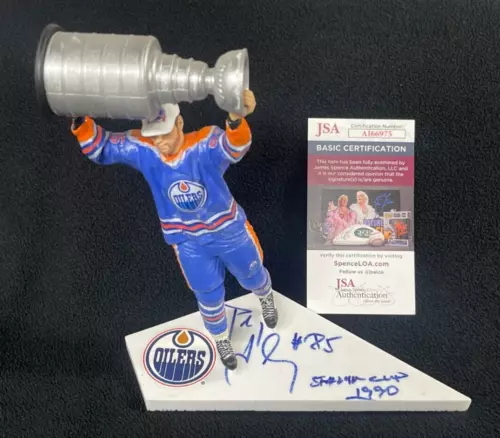 Petr Klima Signed Edmonton Oilers Custom McFarlane Stanley Cup Figure JSA COA
