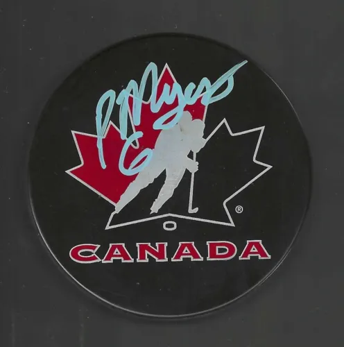 PHILIPPE MYERS SIGNED CANADA HOCKEY PUCK TAMPA BAY LIGHTNING FLYERS COLLECTIBLE MEMORABILIA