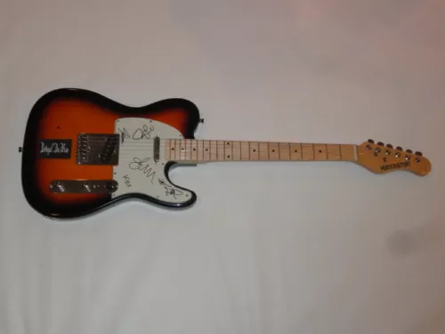 PORTUGAL. THE MAN SIGNED SUNBURST ELECTRIC GUITAR JOHN GOURLEY ALL 5 JSA COA COLLECTIBLE MEMORABILIA