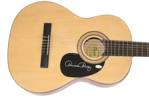Priscilla Presley Signed Autograph Fender Acoustic Guitar Elvis Wife w/ JSA COA